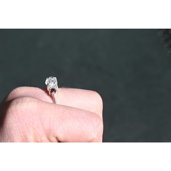 3 Stone Raw Diamond and Garnet Handmade Engagement Ring Rough Natural - Picture 3 of 8